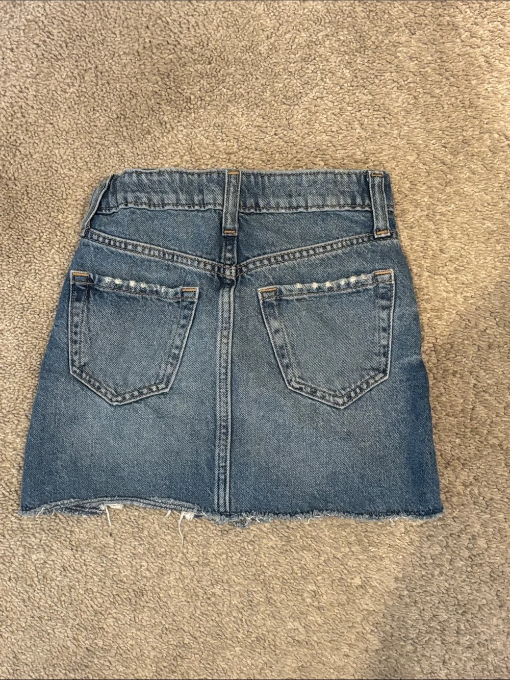 Girls Gap Blue Distressed Denim Skirt